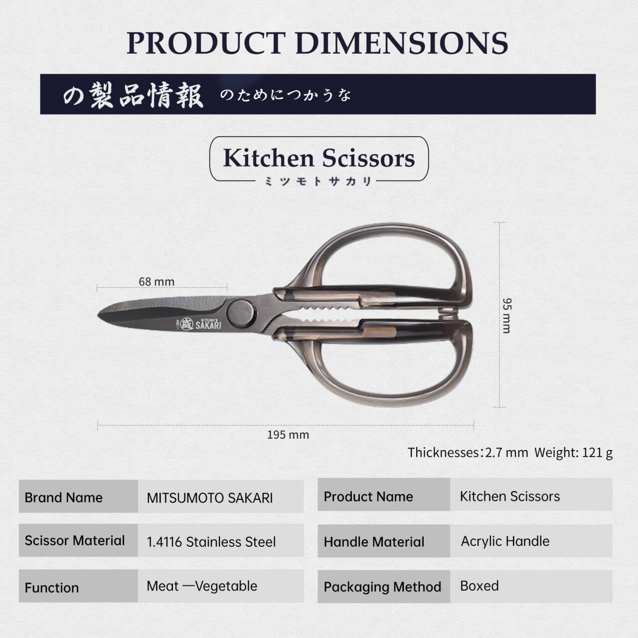 Tijeras Mitsumoto Sakari separables para limpieza fácil