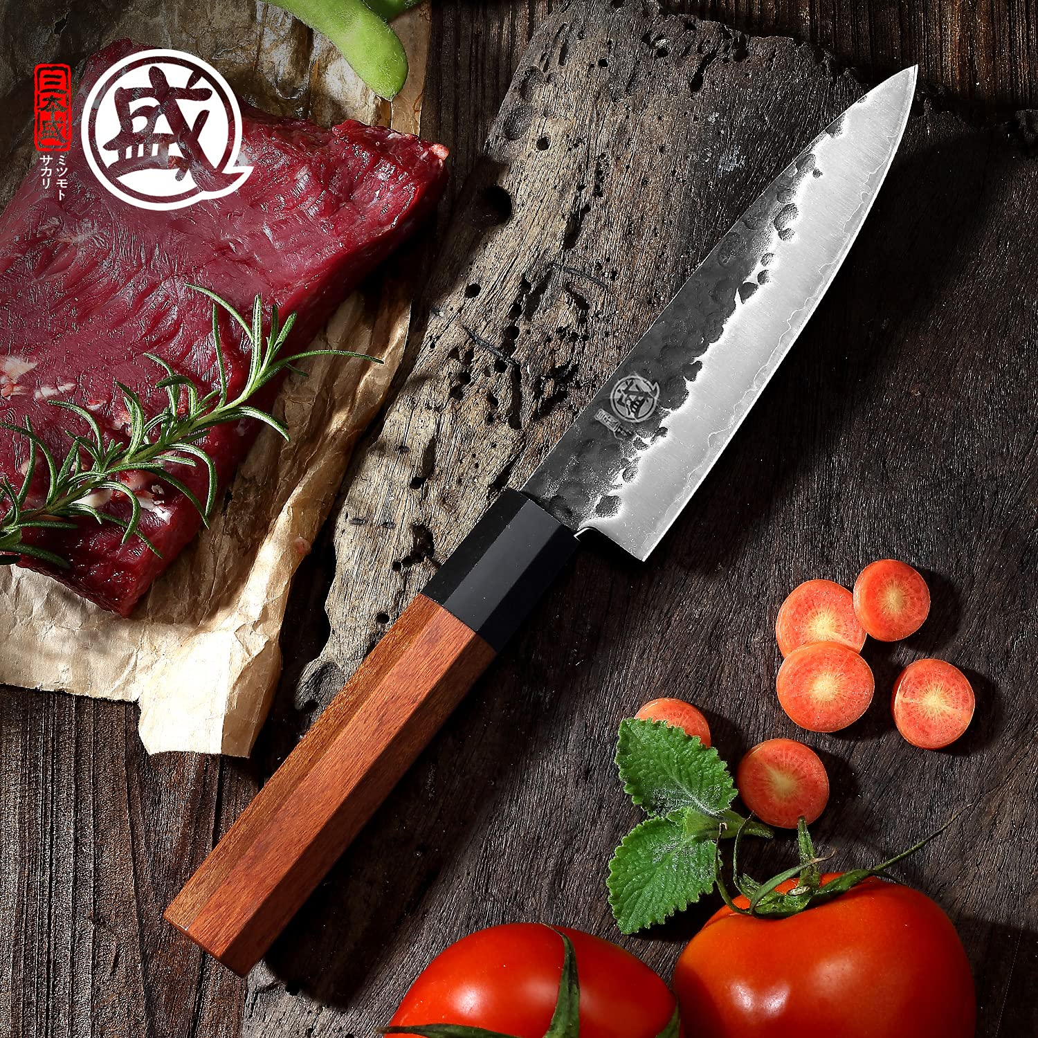 Mitsumoto Sakari, uso diario en cocina, cortes fluidos de frutas y verduras.