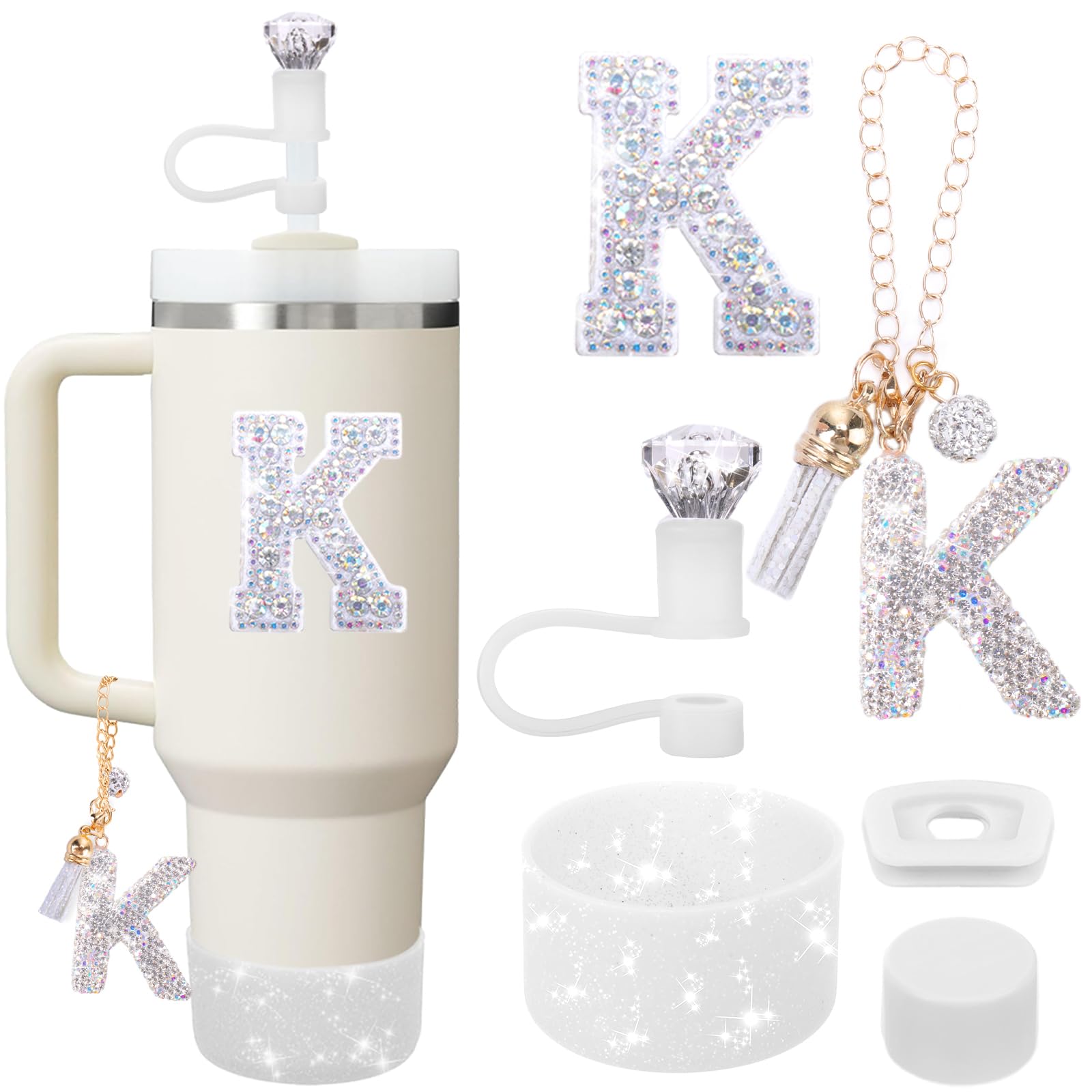 Accesorios Mity Rain con diamante monograma para identificar fácilmente tu Stanley.