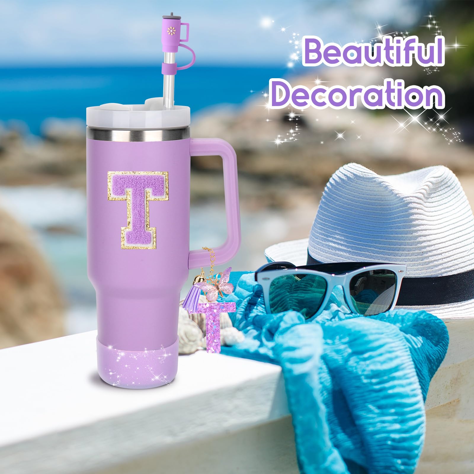 Mity rain colgante iniciales T para Stanley, añade un toque personalizado y facilita distinguir la taza.