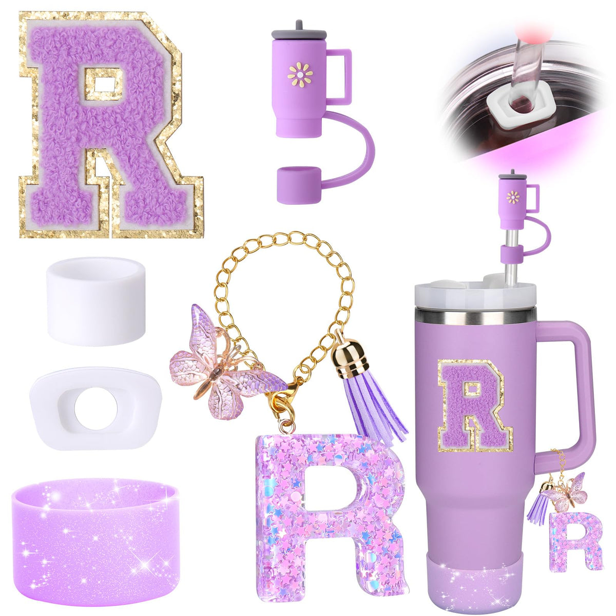 Accesorio de pajilla de silicona de Mity Rain para vaso Stanley, mantiene la pajilla limpia.