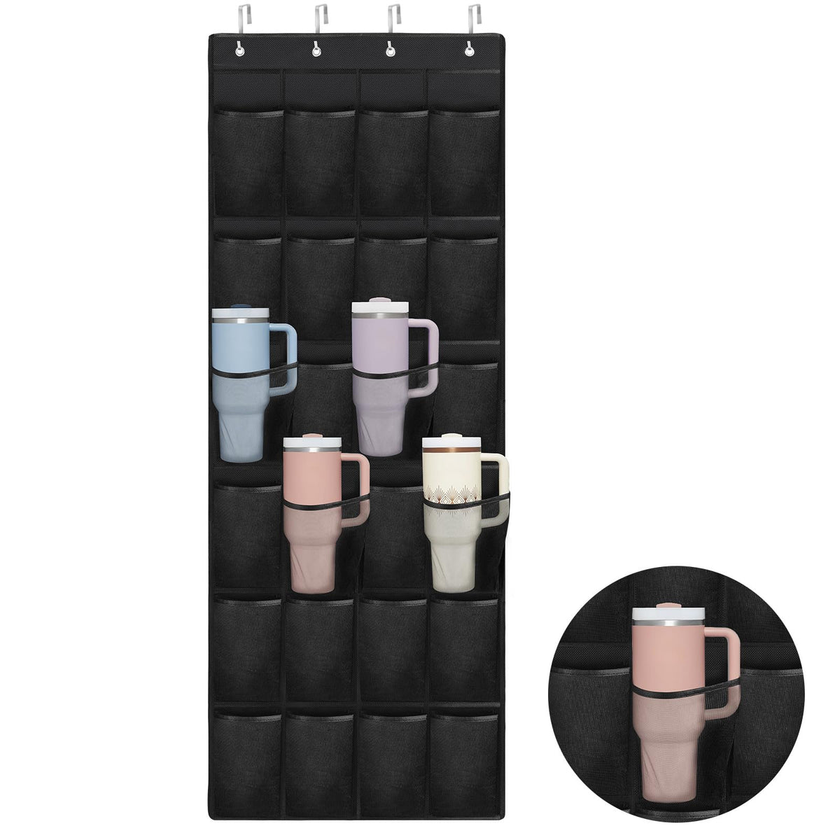 Organizador de tazas Mity Rain con 24 bolsillos para Stanley, acceso fácil