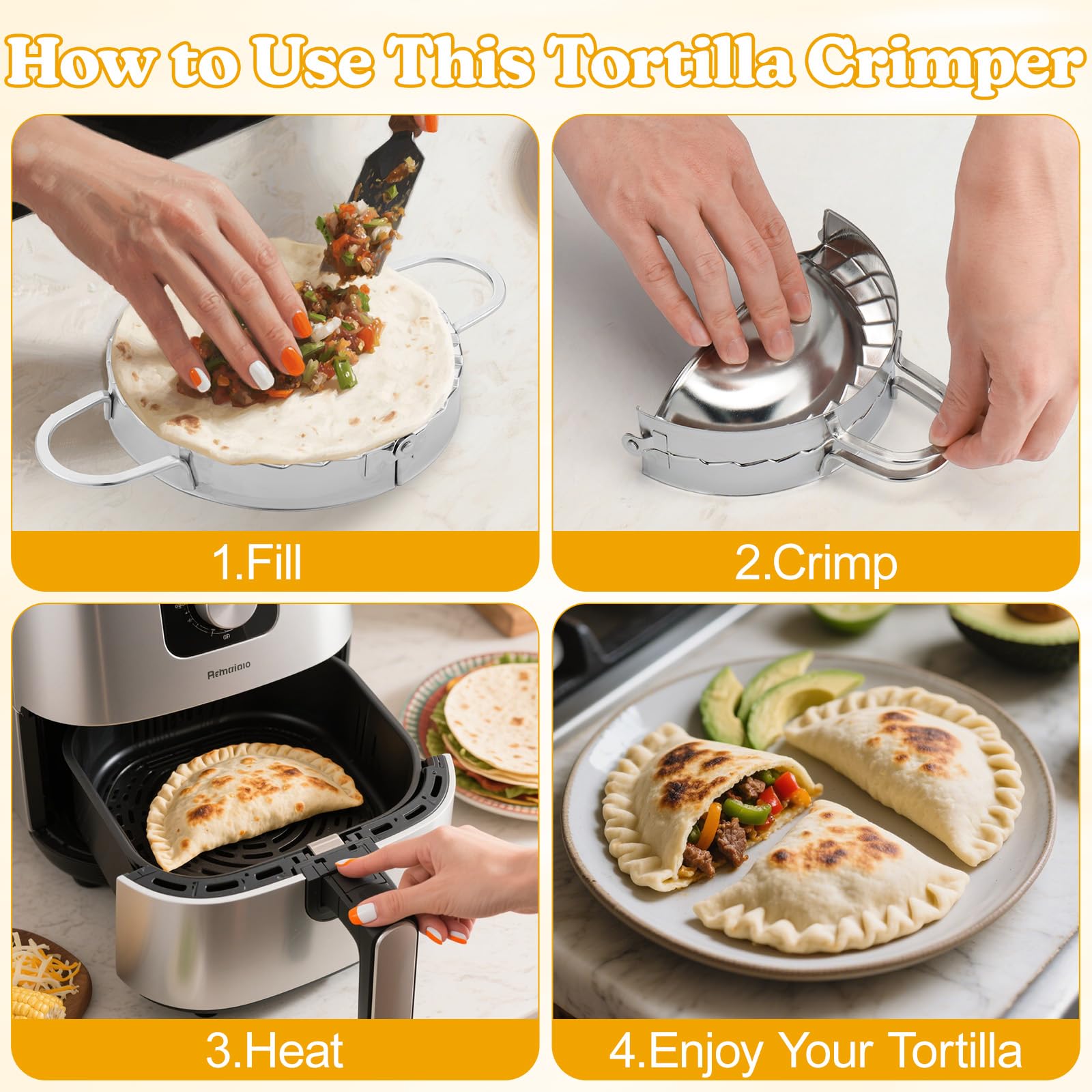 Sistema de sellado para empanadas y bolsitas de masa de Mity Rain, ideal para cocina familiar