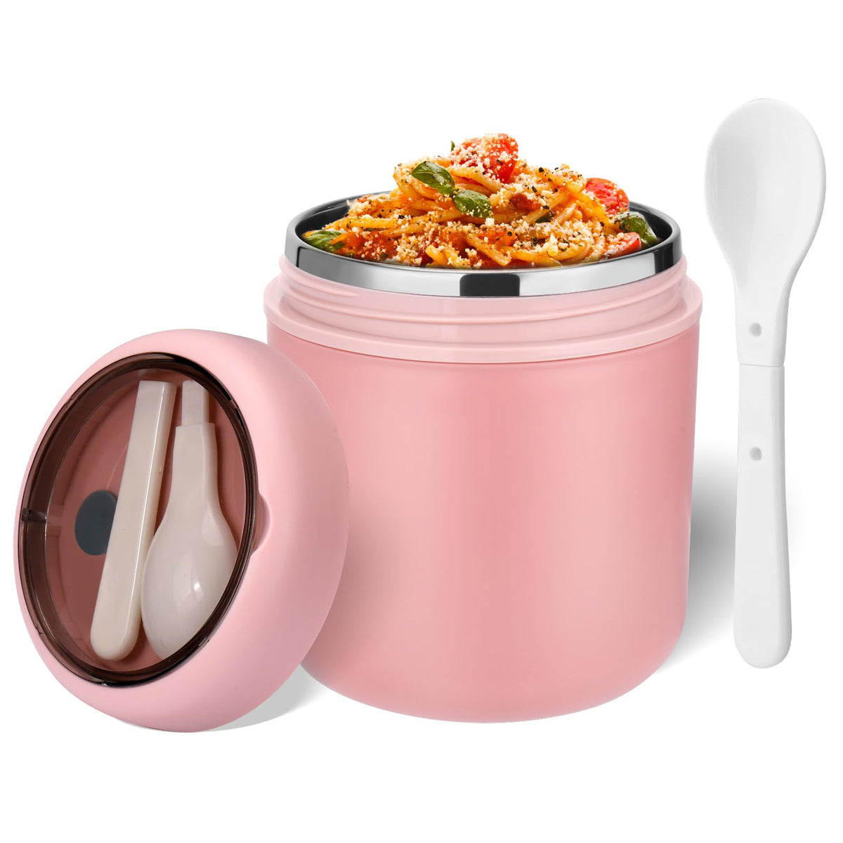 Mity Rain termo de almuerzo 16oz con apertura amplia facilita rellenar y limpiar