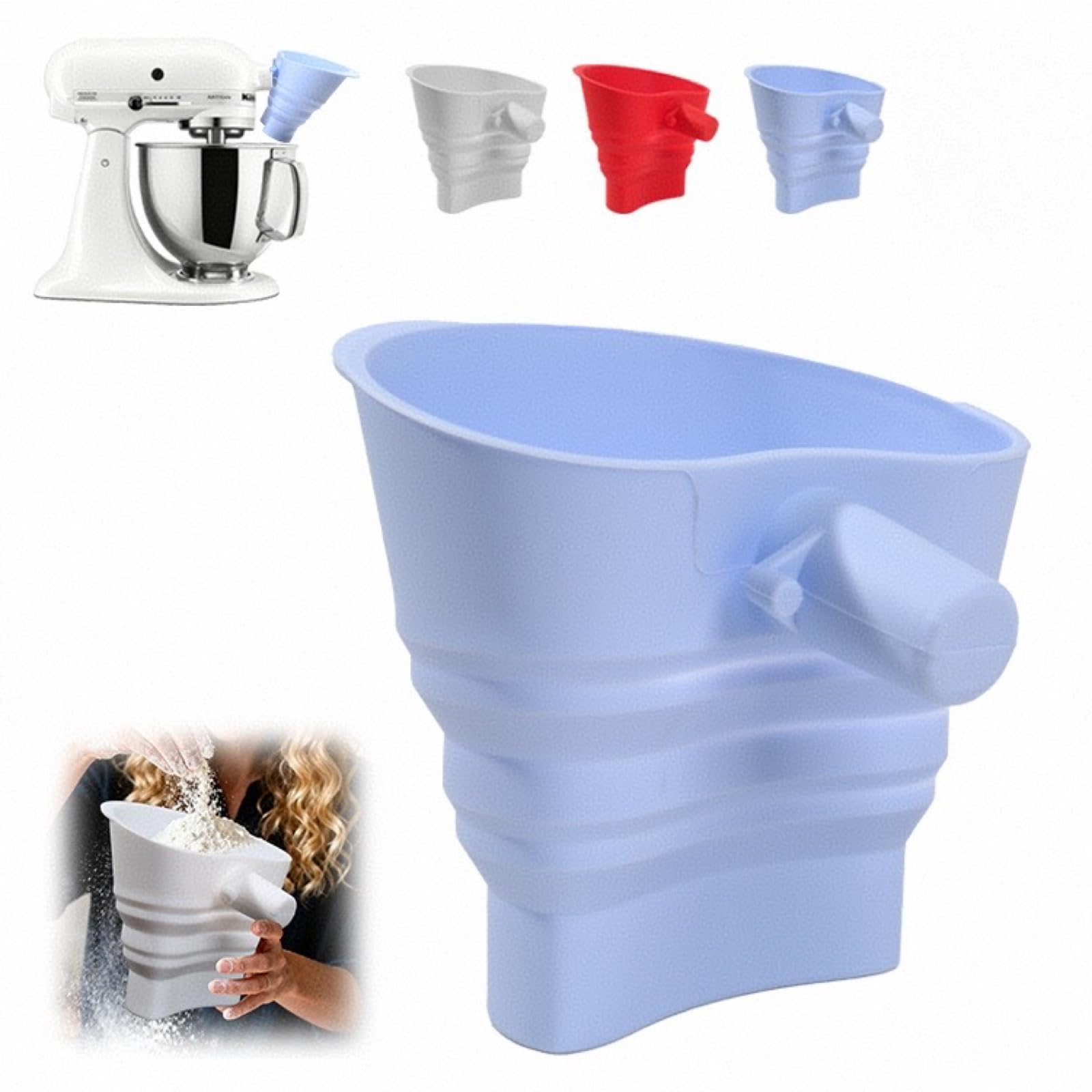 MIUXRZ embudo de harina para KitchenAid, vertido preciso sin ensuciar.