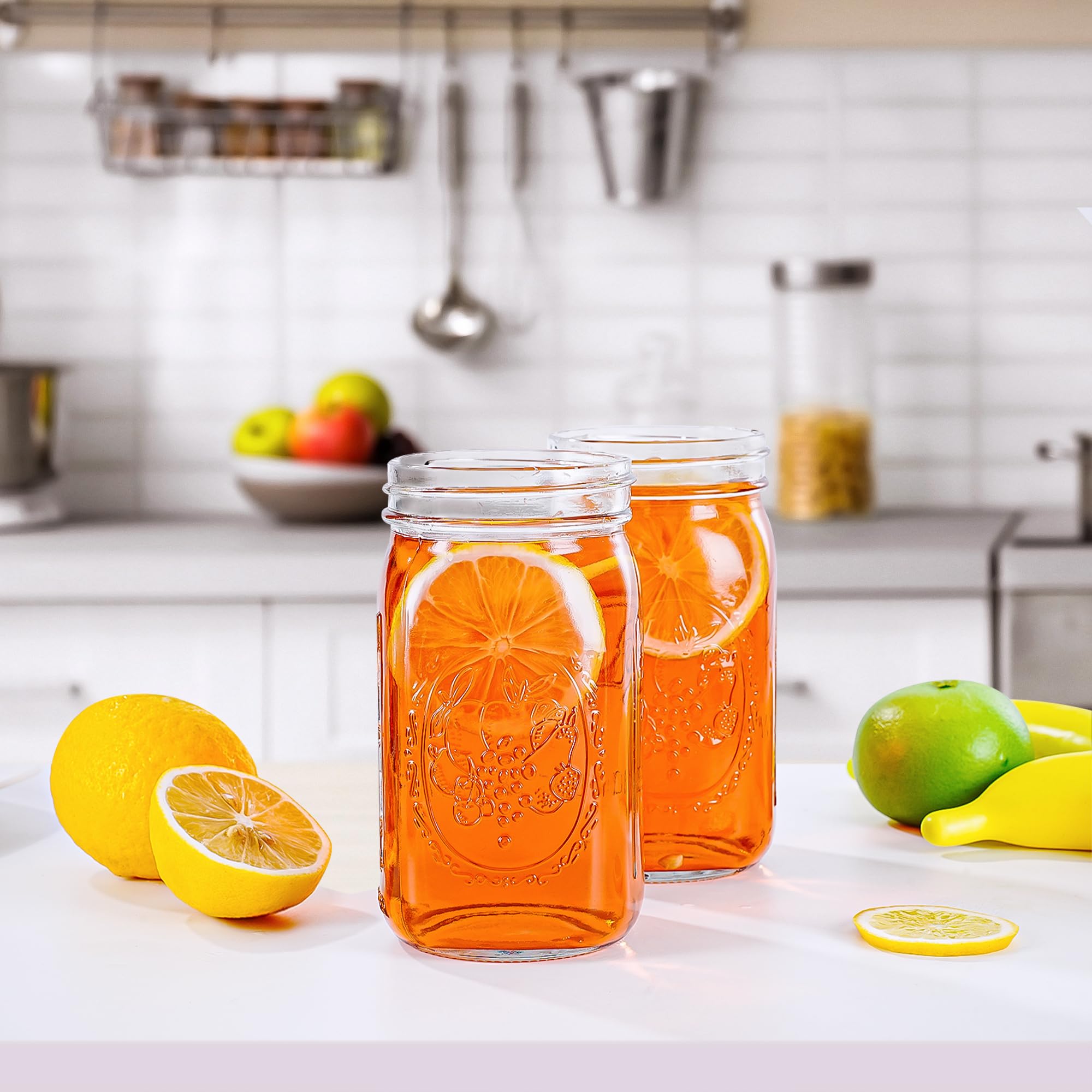 Frascos Miuyhji con grabados de frutas para decoración y organización