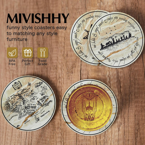 Base de corcho antideslizante en posavasos Mivishhy, evita deslizamientos en la mesa.