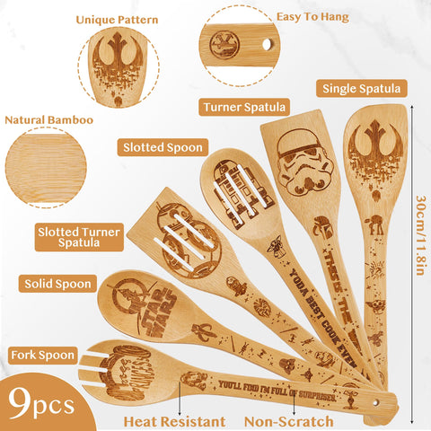 Juego de utensilios de cocina de mivishhy de 9 piezas, práctico para la vida diaria.
