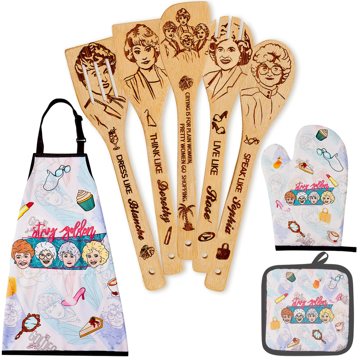 Mivishhy set de utensilios dorados para cocina, práctico y decorativo para la encimera.