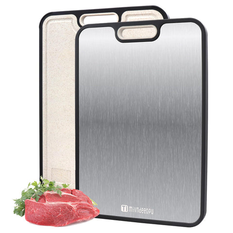 Tabla de corte mivndeeopu de titanio, doble cara, ideal para carnes y verduras.