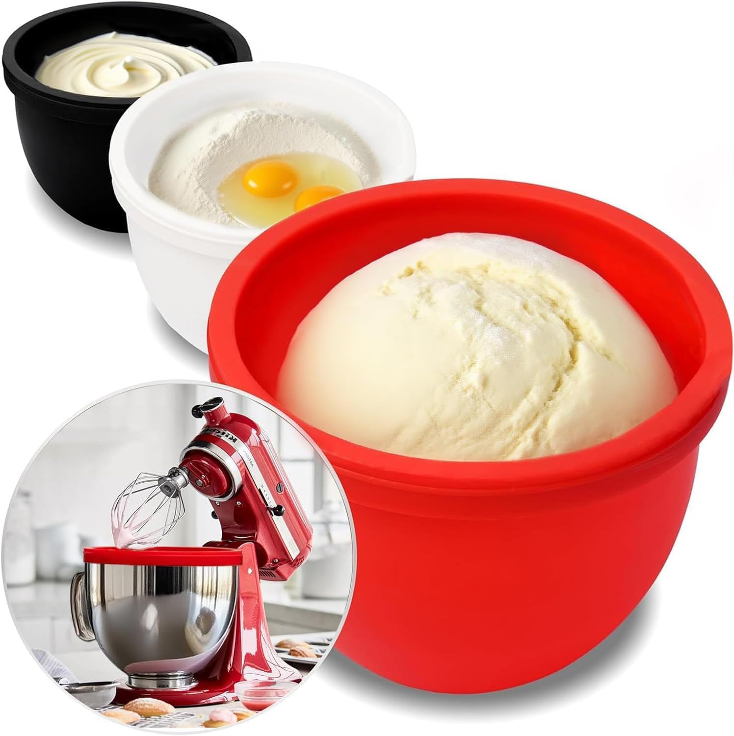 Ahorro de espacio con Mixaid: sin cuencos extra para batidora 5qt.