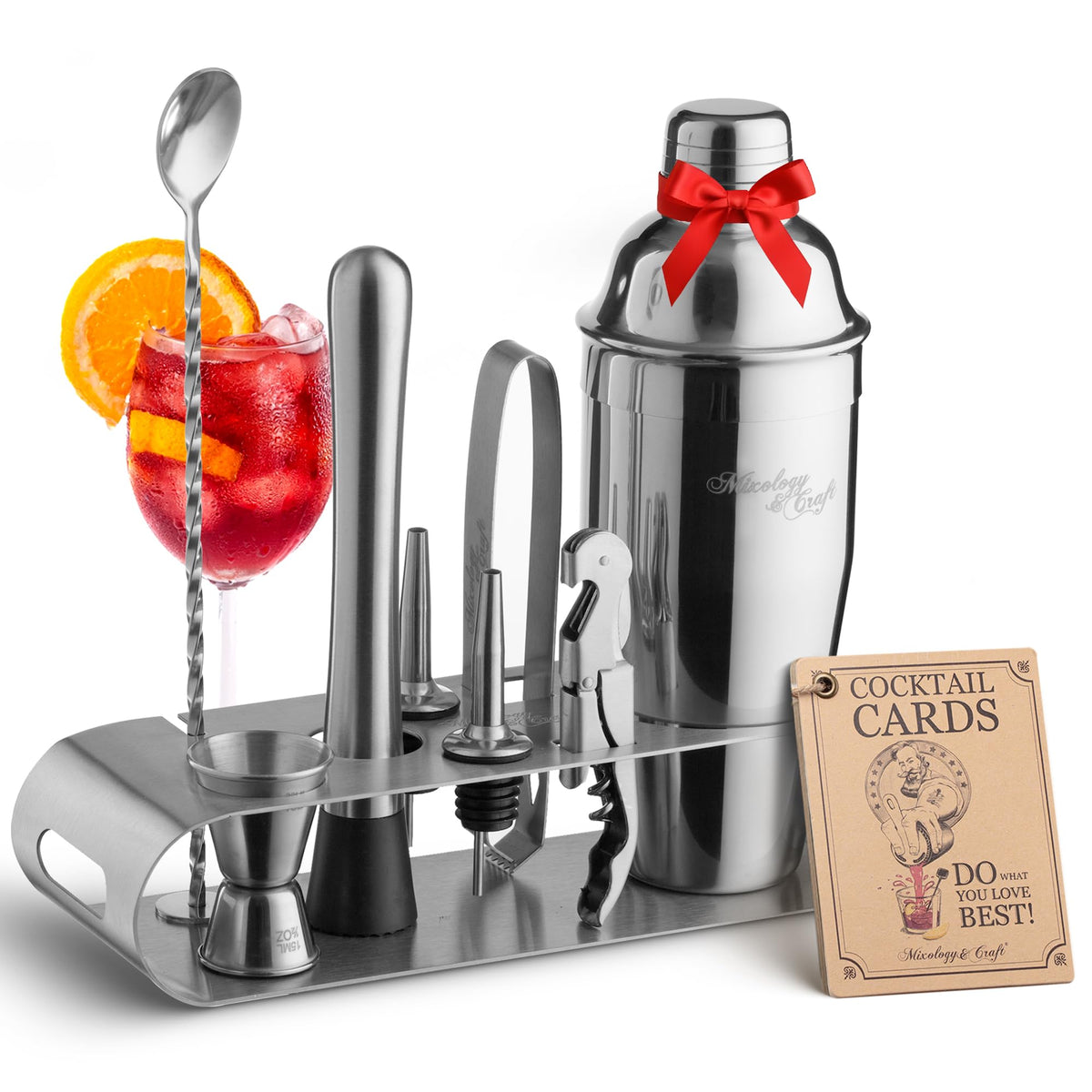 Mixology & Craft coctelera 24oz con colador integrado para verter sin goteos