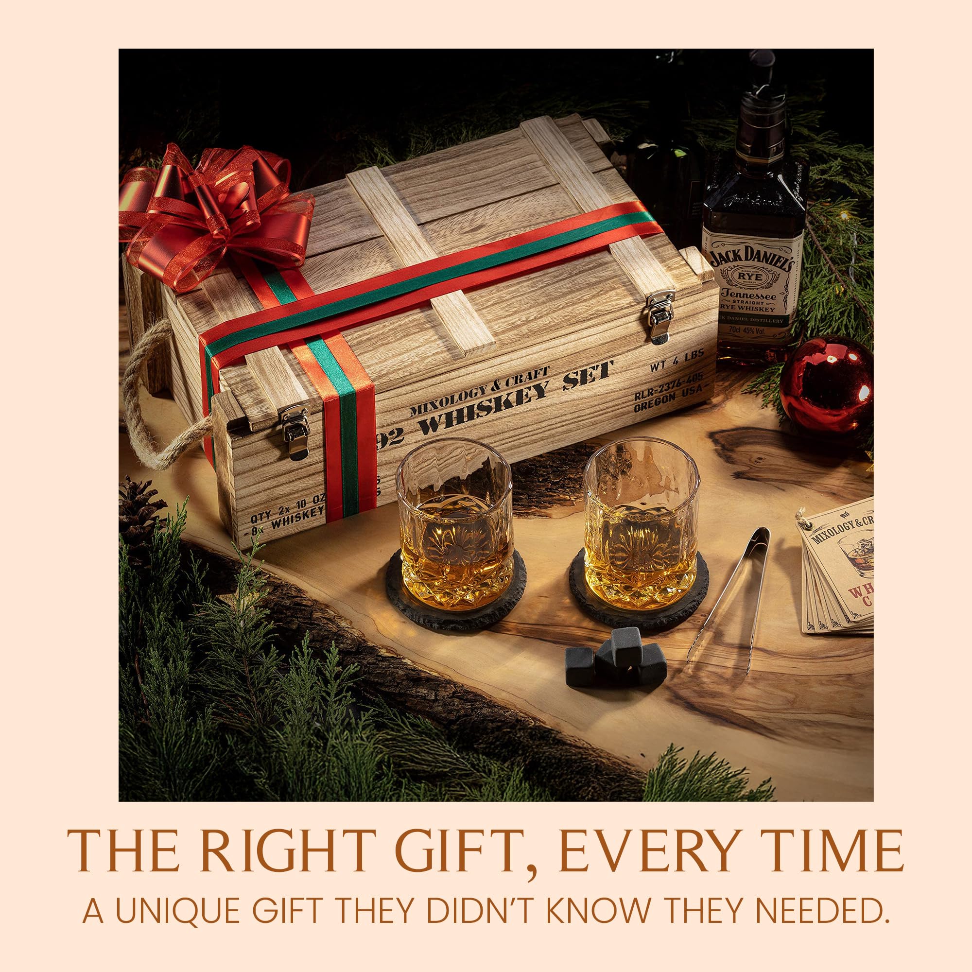 Mixology & Craft: caja regalo de madera rústica lista para regalar
