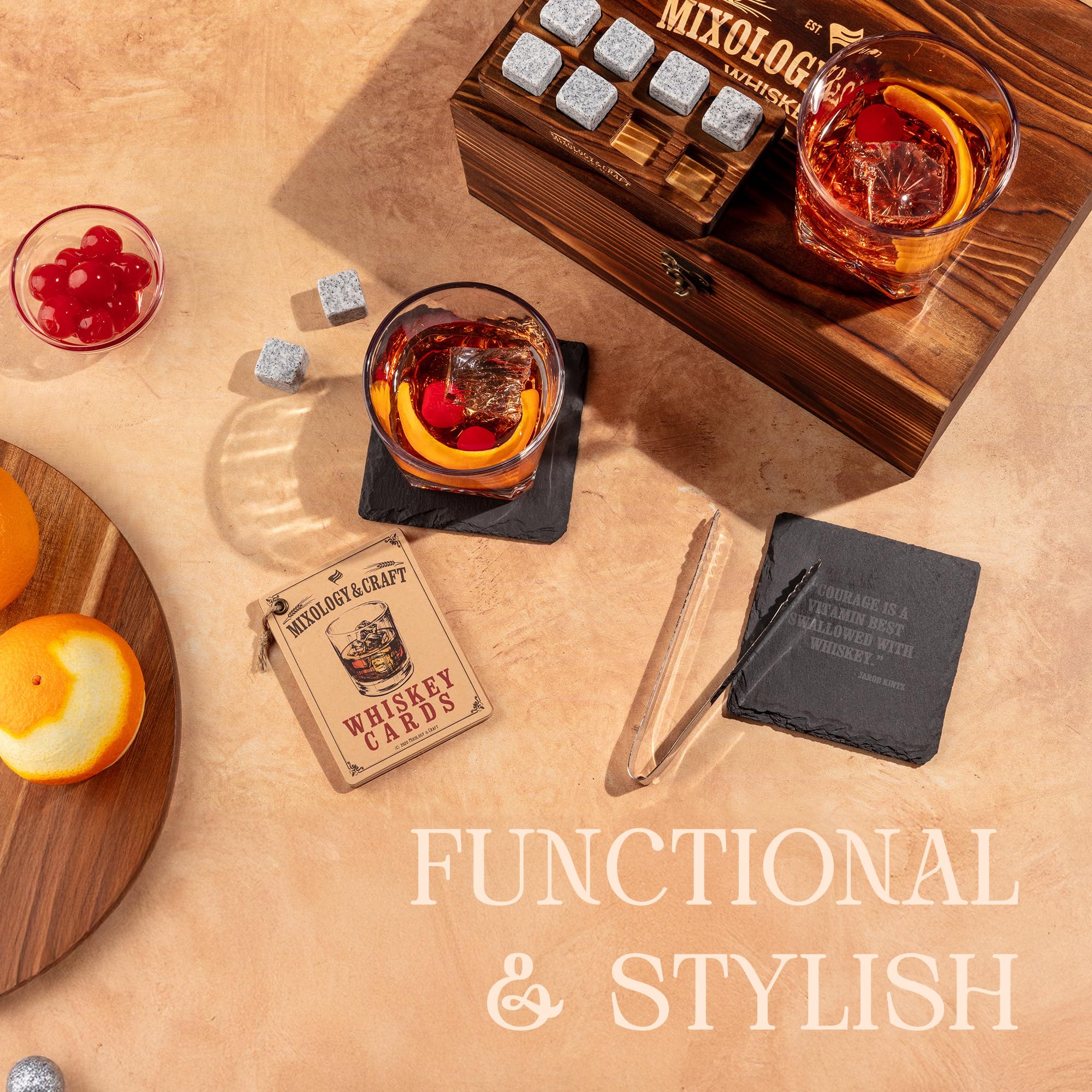 Caja de madera Mixology & Craft, presentación de regalo lista para sorprender.