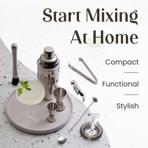 Mixology & Craft colador Hawthorne para filtrado suave sin goteos.