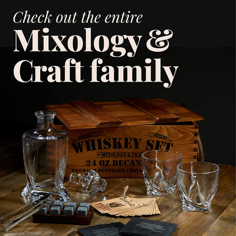 Mixology & Craft piedras reutilizables en estuche de madera para organización sencilla.