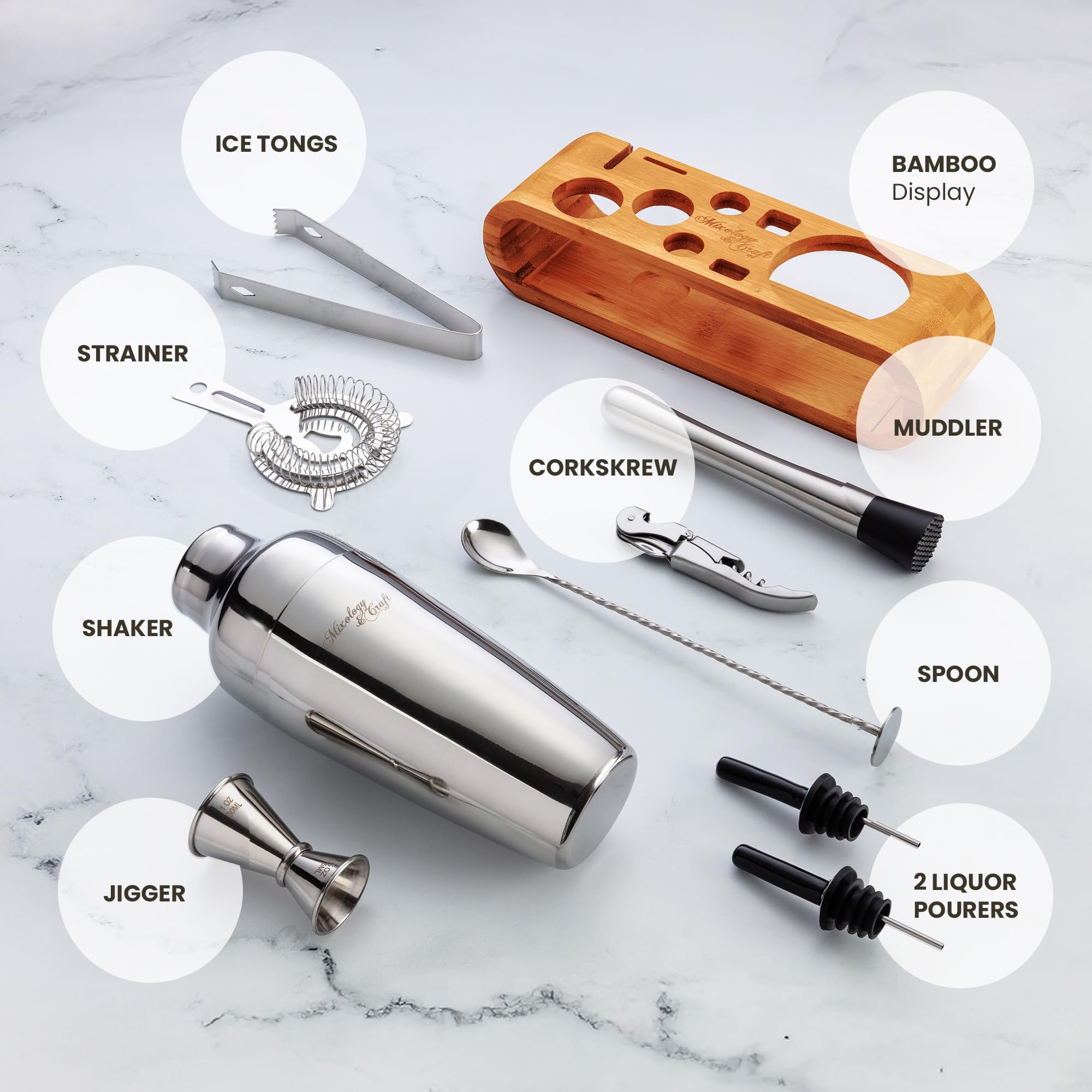 Vertedores de licor Mixology & Craft para verter con control.