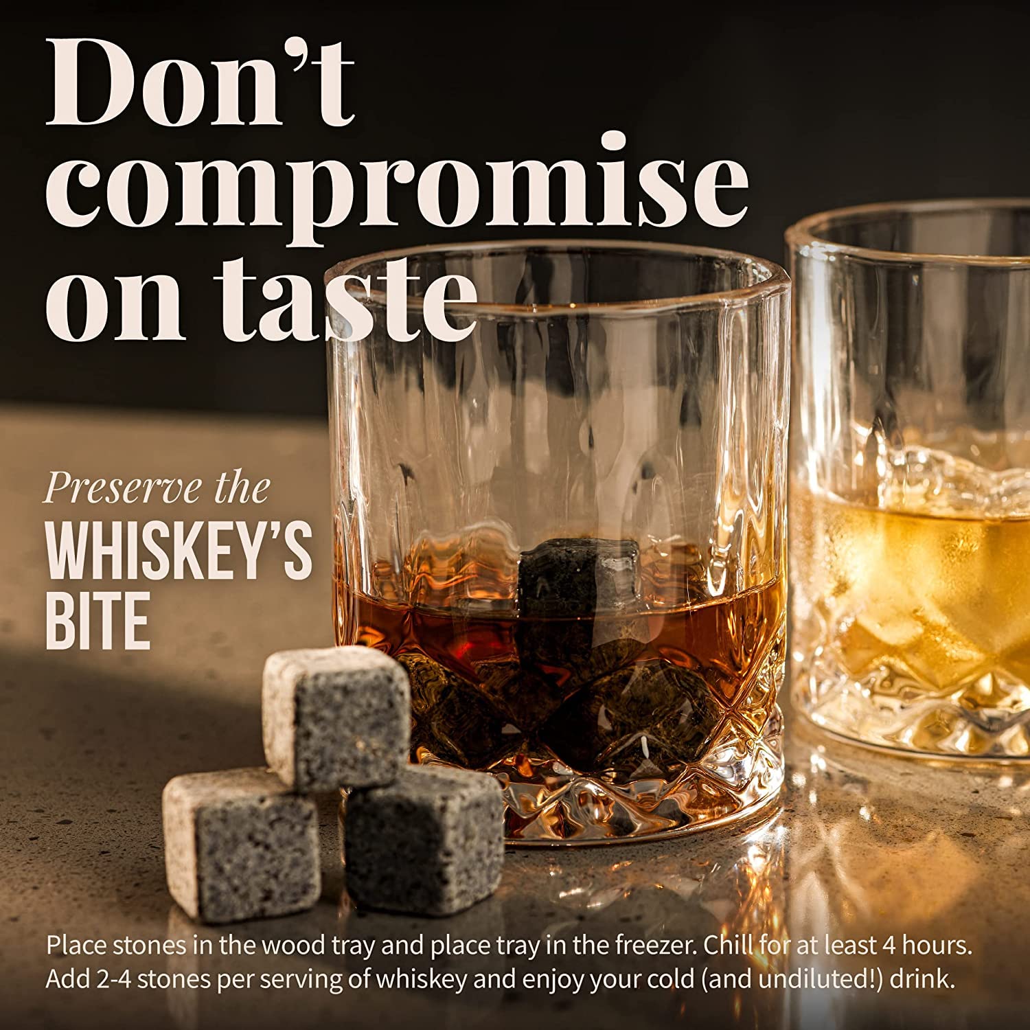 Mixology & Craft servir whisky frío con piedras reutilizables y fáciles de usar.