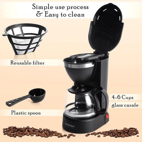 Diseño compacto de Mixpresso, ideal para cocinas pequeñas y encimeras.