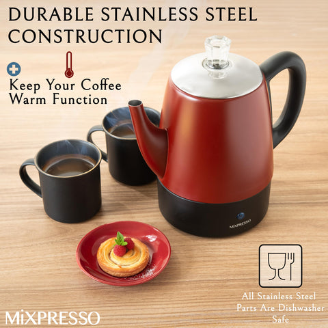 Mixpresso Percoladora 4 tazas, indicador luminoso para saber cuándo está lista