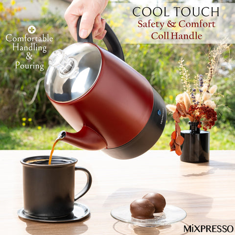 Mixpresso Percoladora 4 tazas, vertido suave sin goteos en la mesa