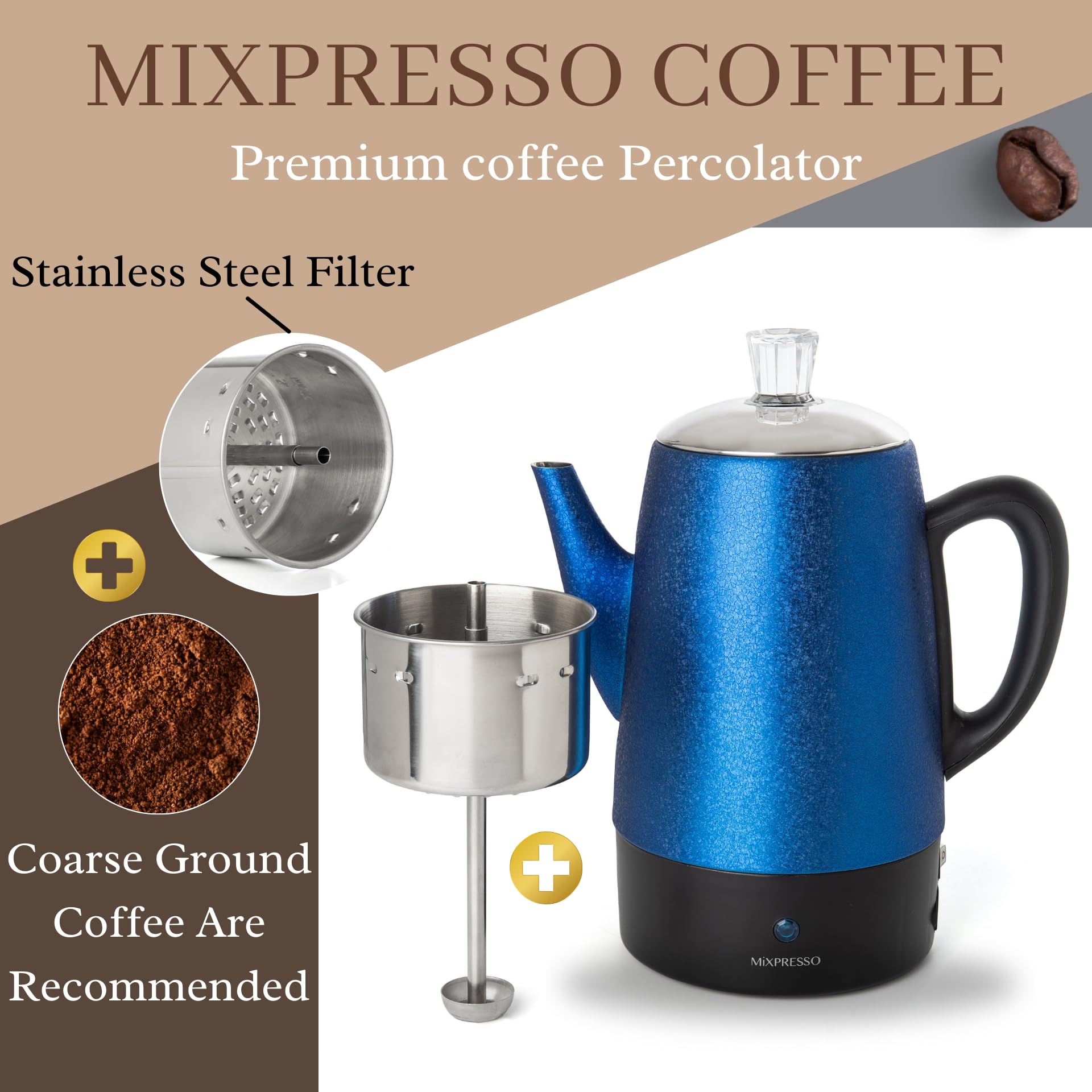 Manija de tacto frío en la Mixpresso, verter con seguridad y comodidad.
