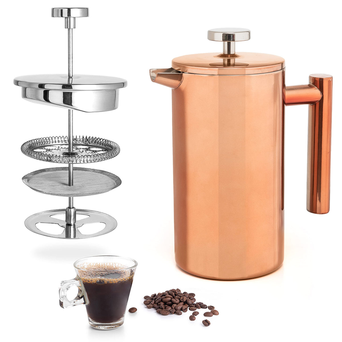 Prensa francesa Mixpresso 26-oz, ideal para café suave y aromático