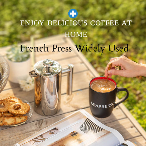 Mixpresso Prensa Francesa apta para café y té, ideal en casa o viaje.