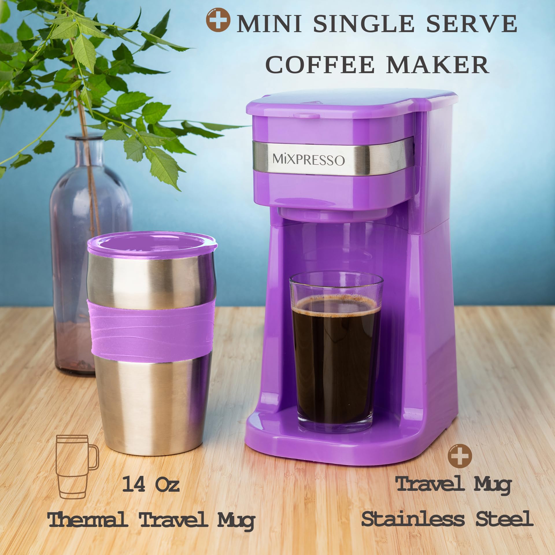 Taza de viaje de 14oz incluida para llevar tu café contigo