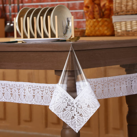 Mantel Mixweer transparente con encaje 60x84 para proteger la mesa.