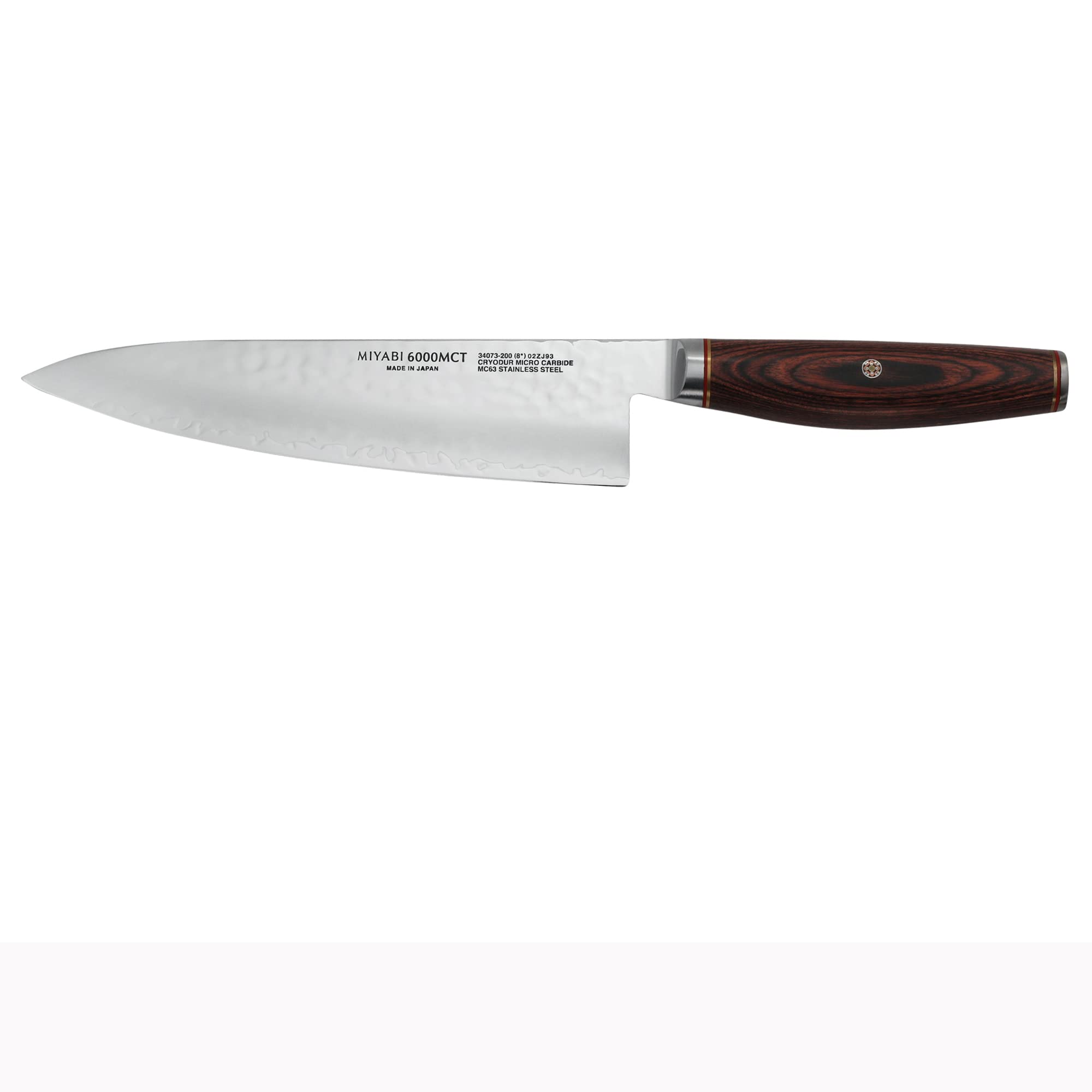 Cuchillo Miyabi Artisan detalle de la hoja con tsuchime para cortes precisos