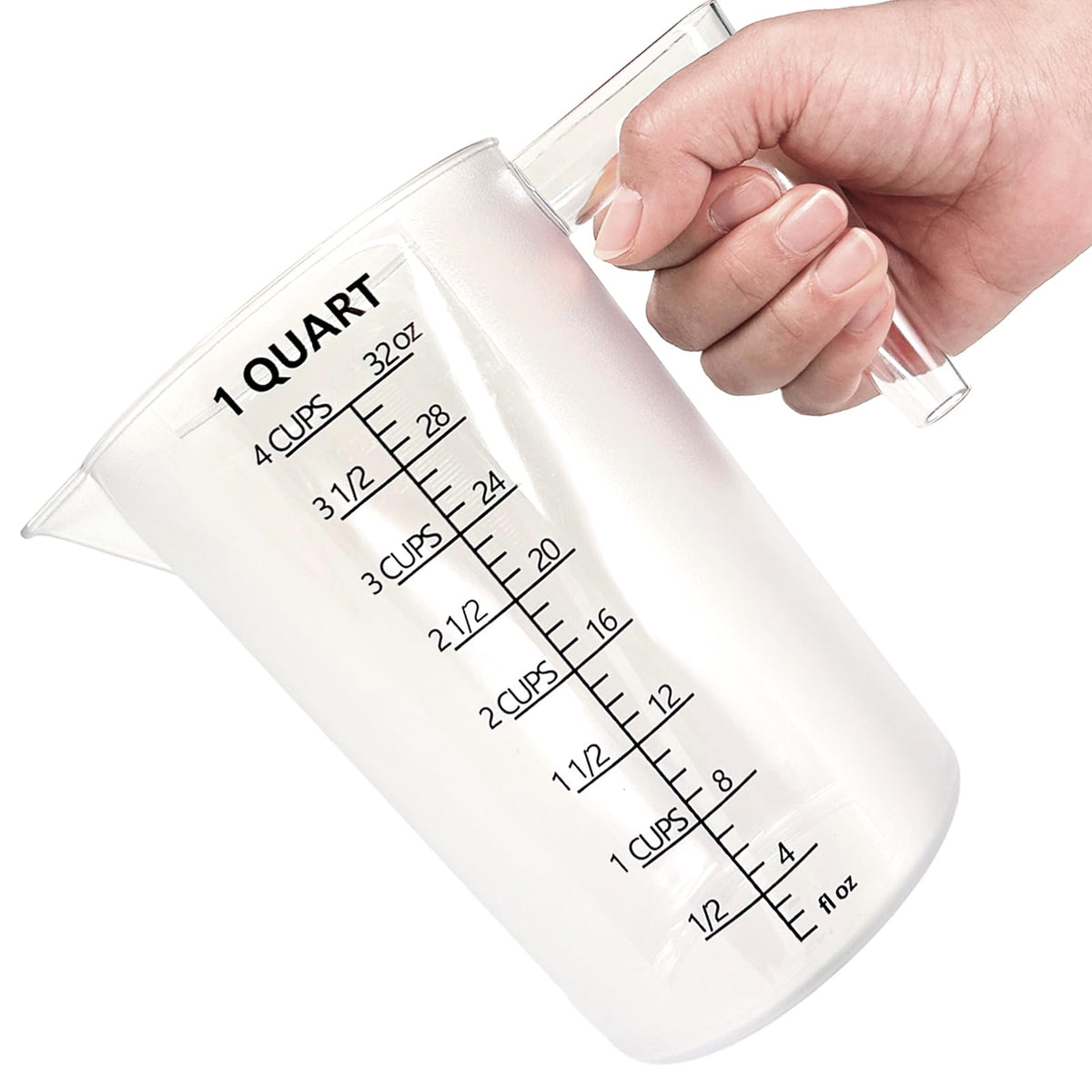 MiziDo taza medidora 32 oz con escala triple para cocina y laboratorio