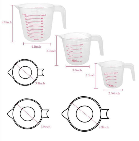 MIZORLIE: medidor 1000ml, capacidad de 4 tazas, fácil de usar.