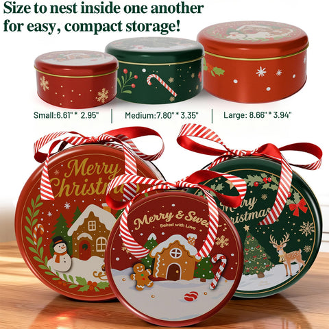 Las latas MKGDDS de Navidad vienen en distintos tamaños para regalos.