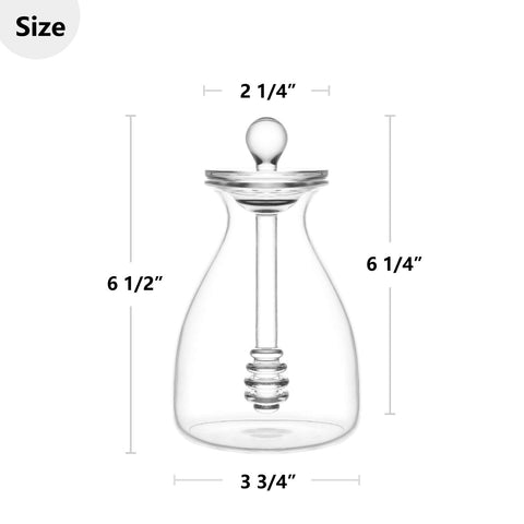 Mkono dispensador miel 14oz en vidrio, diseño elegante para mesa