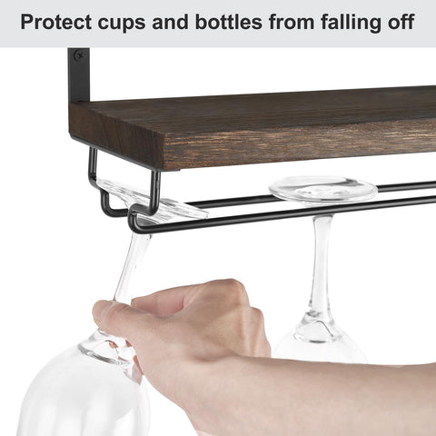 Mkono estantería de vino para pared, ideal para cocina y comedor modernos.