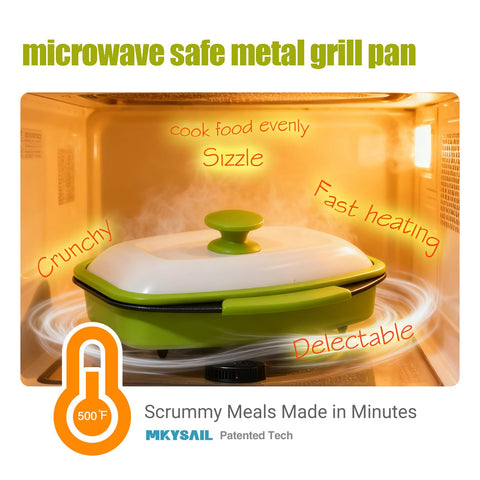 MKYSAIL sartén-grill para microondas multifuncional con recubrimiento antiadherente