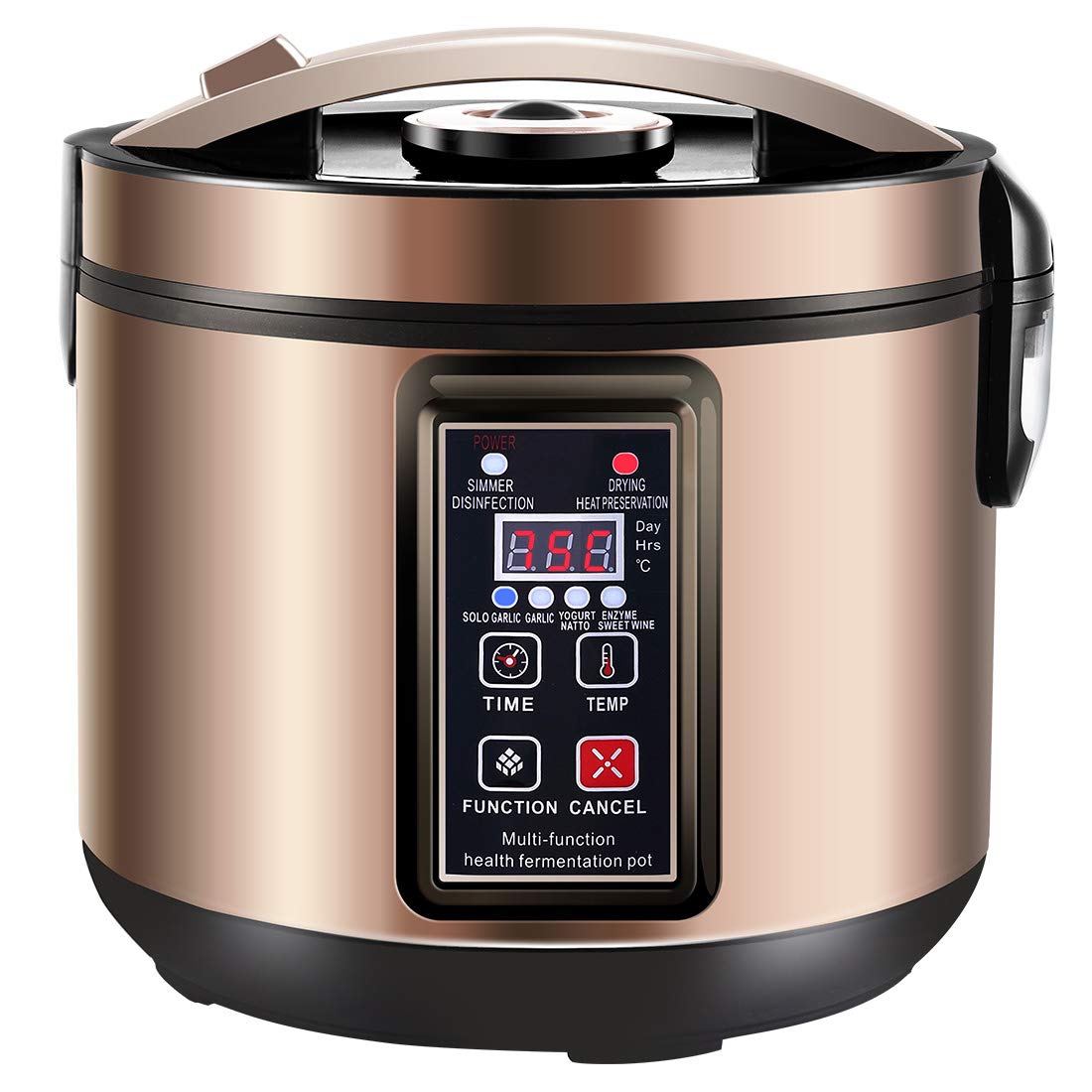 MLGB 6L fermentador con panel de control visible, ideal para lotes grandes de ajo.