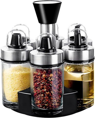 Conjunto Mlici de dispensadores para aceite y vinagre, mesa ordenada y accesible