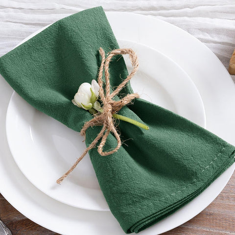 MLMC servilletas verde esmeralda 17x17, juego de 8 para mesa elegante.