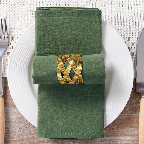MLMC servilletas verde oliva textura algodón-lino, sensación natural en cada comida