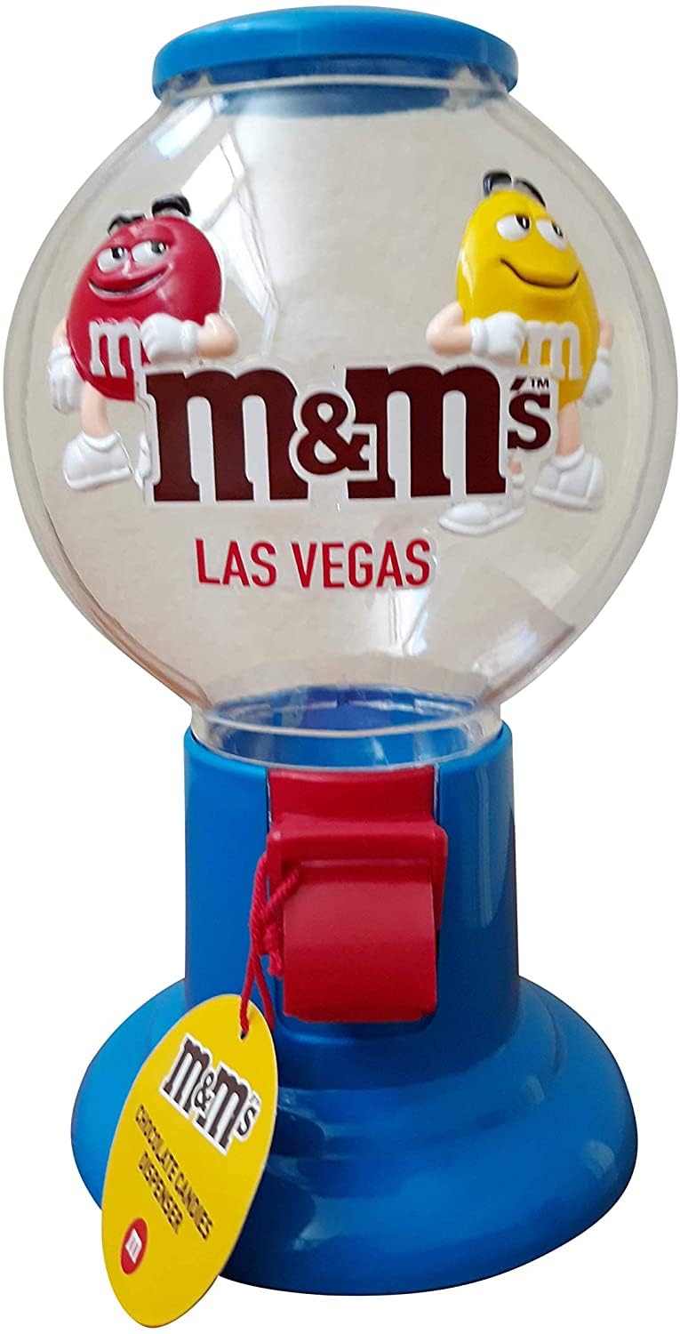 Dispensador MM con palanca para caramelos M&amp;M, ideal para fiestas y regalos.