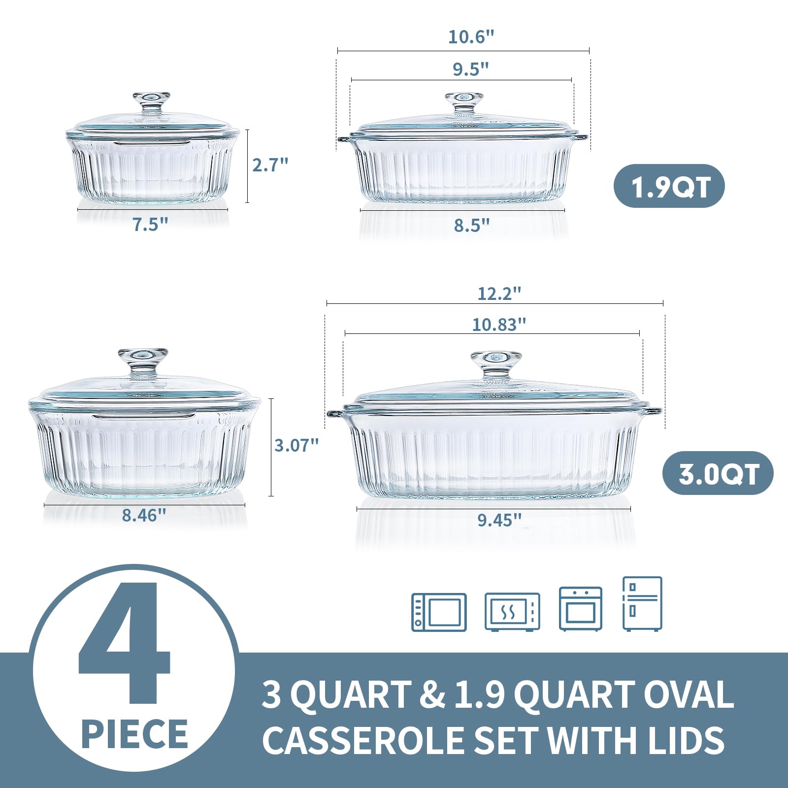 M MCIRCO cazuela 1-9qt, tapa de vidrio visible para supervisar la cocción
