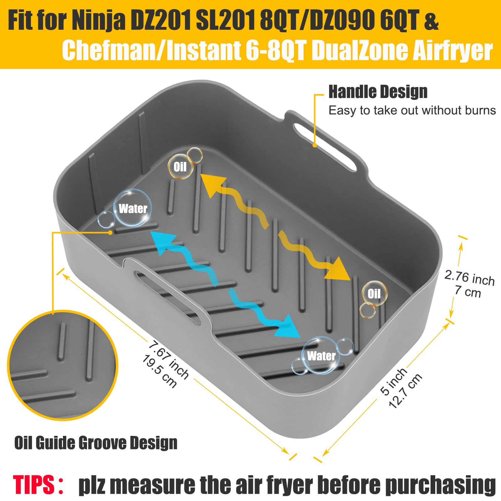 MMH liner para Ninja DoubleStack SL201 8QT, manejo cómodo con dos asas.