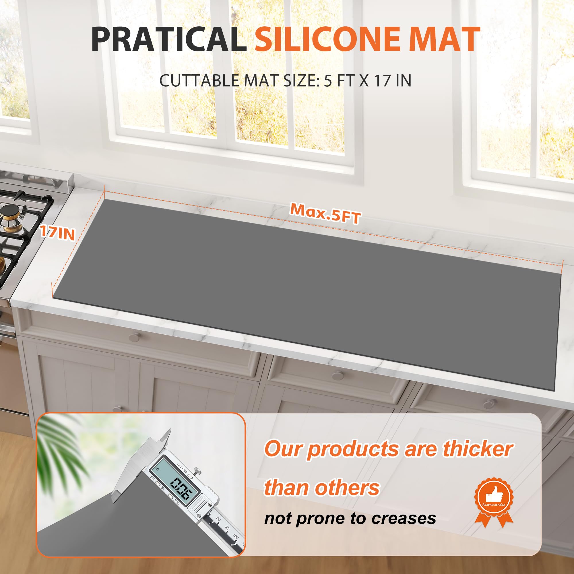 MMM MAT protector encimado calor, protege encimeras de calor extremo sin rayones ni manchas.