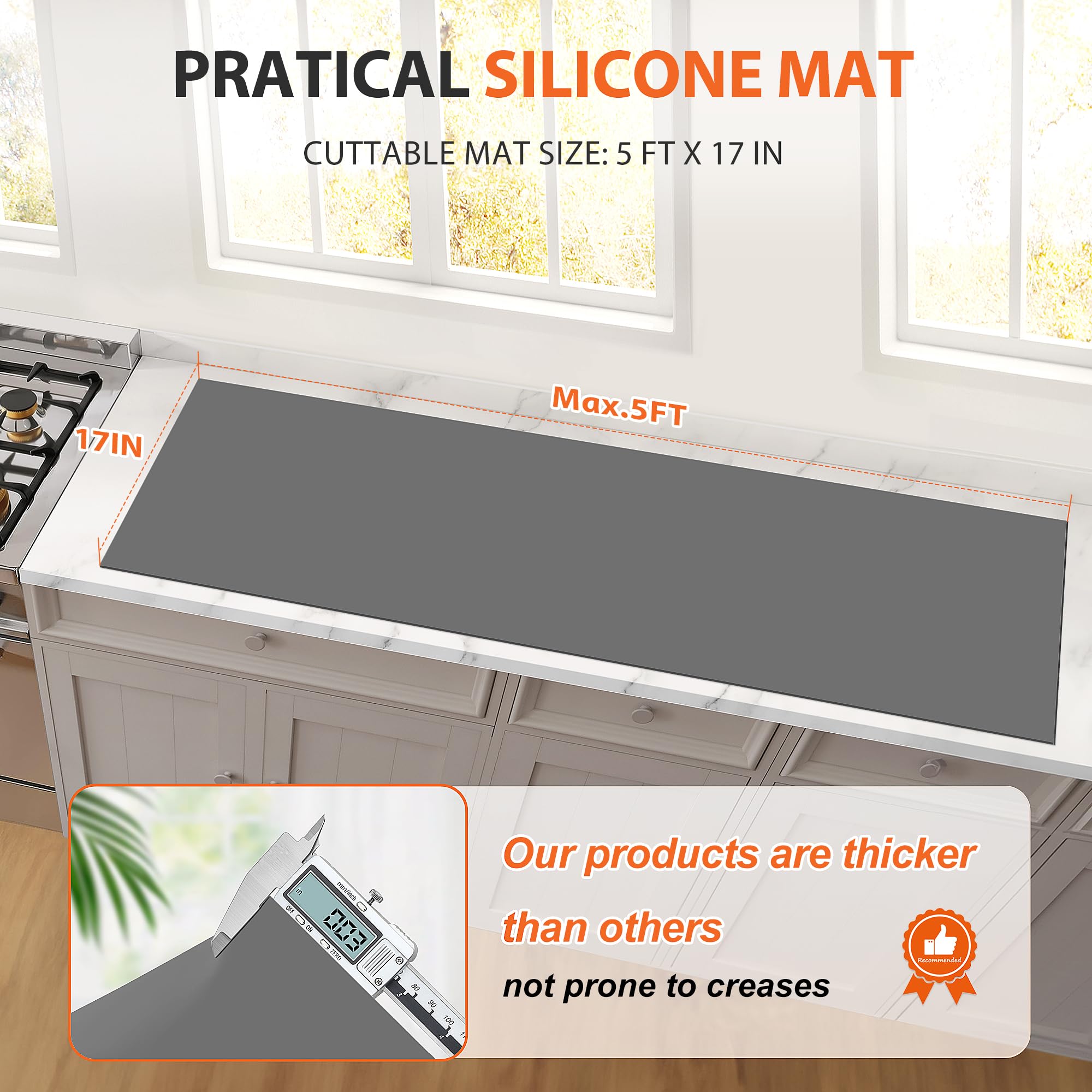 MMMAT silicona mat roll, recorte a medida para encimeras personalizadas.
