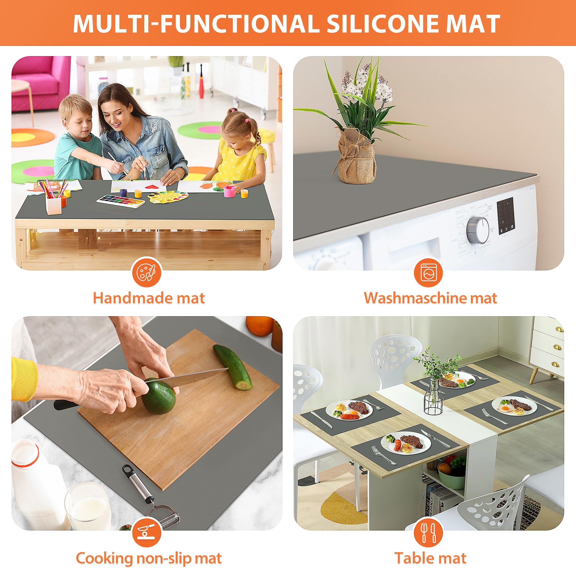 MMMAT silicona mat roll, doble cara para usos variados.