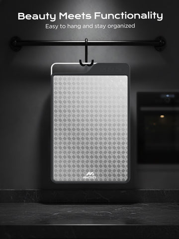 MNCOZY tabla de corte titanio, borde ranurado para recoger jugos