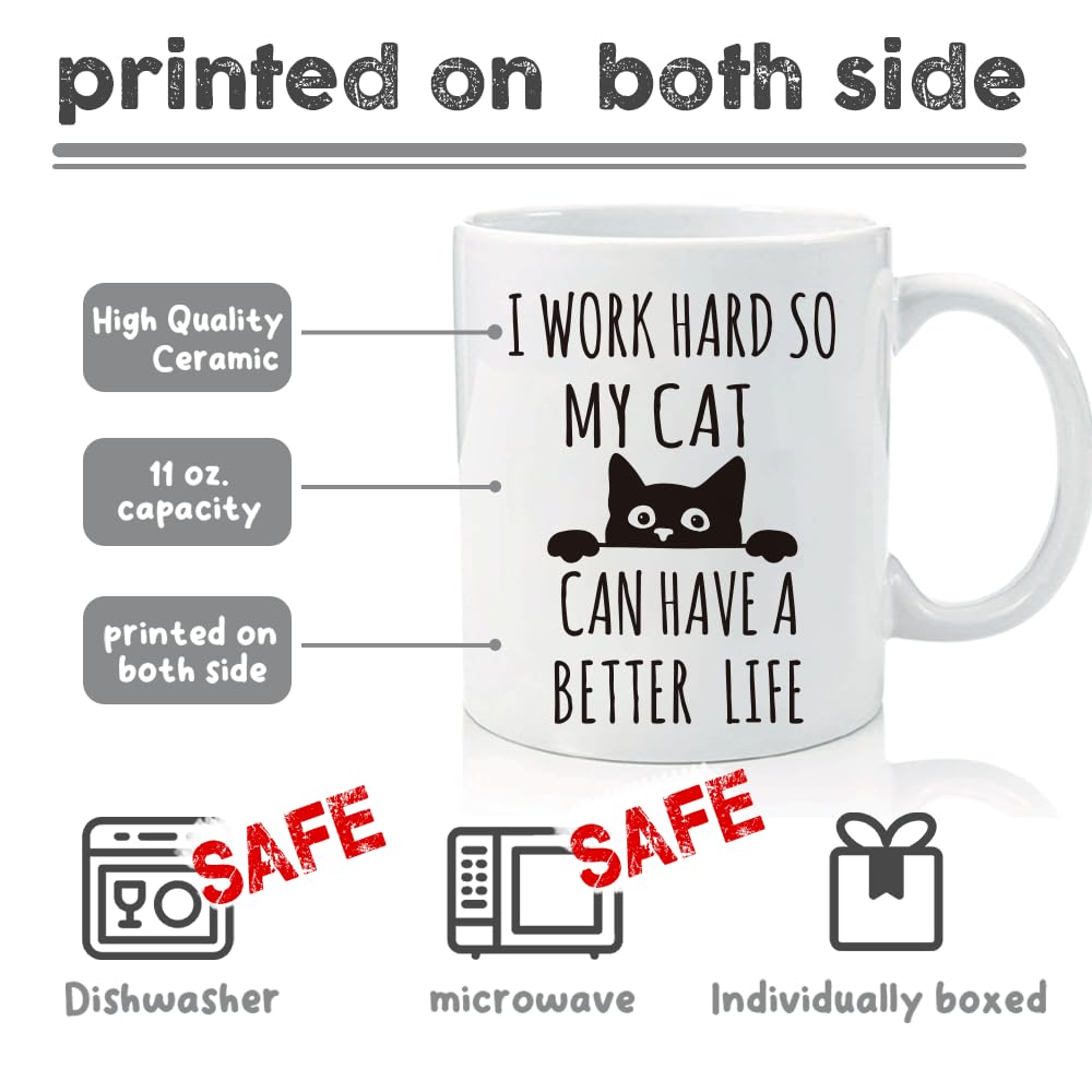 Taza MNEDLAD con diseño gracioso, perfecta como regalo para amantes de gatos.