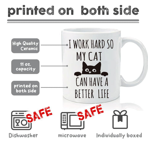 Taza MNEDLAD con diseño gracioso, perfecta como regalo para amantes de gatos.